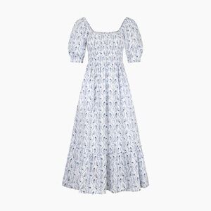 Hill House Home The Louisa Nap Dress - Blue Vine Stripe Size XSBlue Vine Stripe